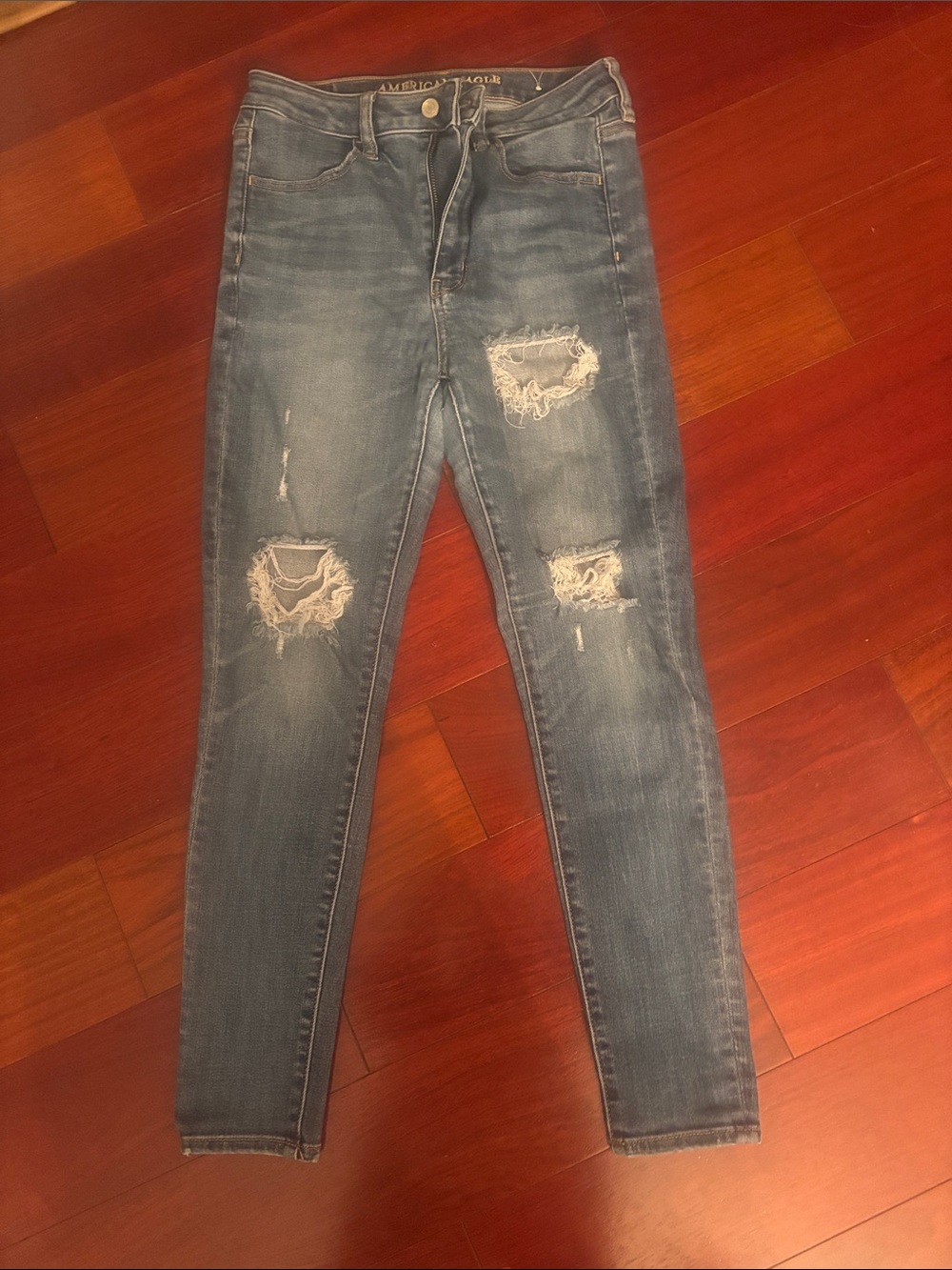 American Eagle Outfitters Distressed Jeggings - Light Blue Wash